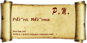 Pánt Mínea névjegykártya